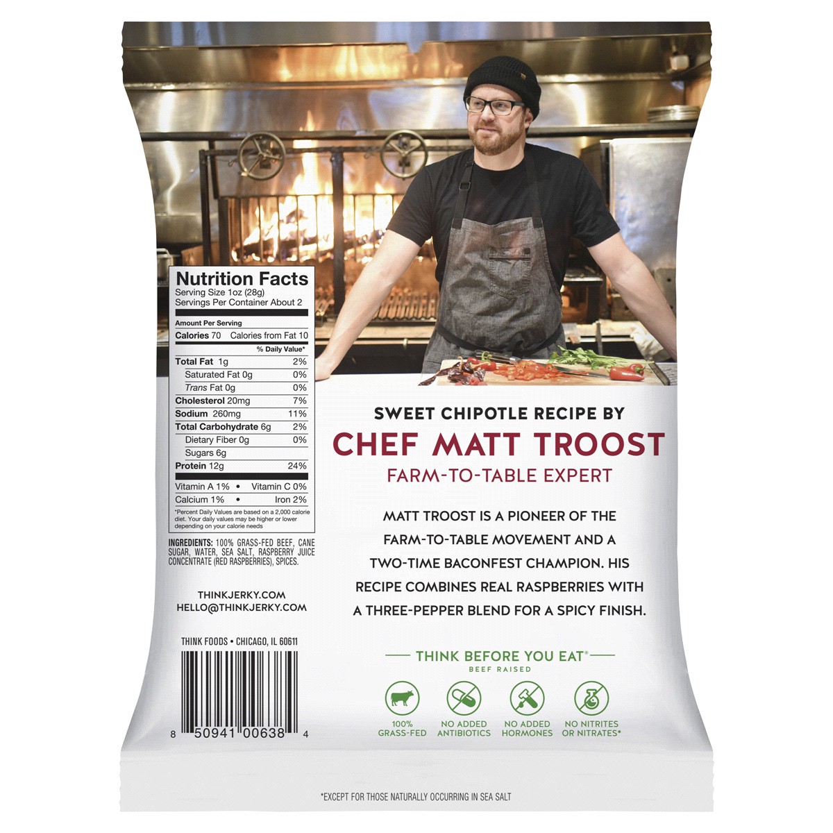 slide 2 of 2, Think Jerky Think Sweet Chipotle Beef Jerky - 2.2 oz, 2.2 oz