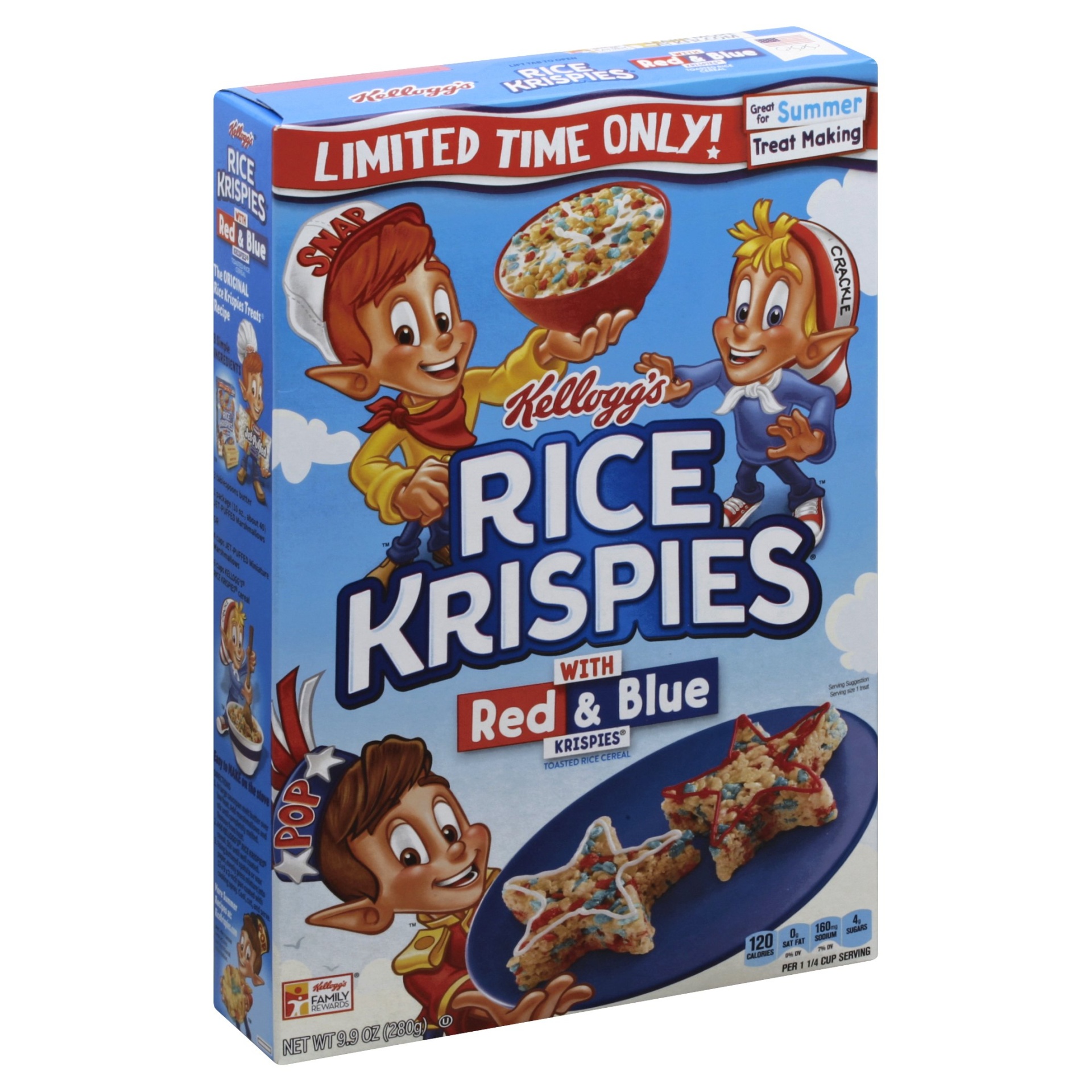 slide 1 of 7, Kellogg's Rice Krispies Breakfast Cereal Original with Red and Blue Krispies, 9.9 oz