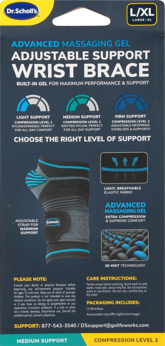 slide 5 of 11, Dr. Scholl's L/XL Wrist Brace 1 ea, 1 ct