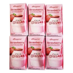 Binggrae Strawberry Flavored Milk Drink - 6 x 6.8 fl oz