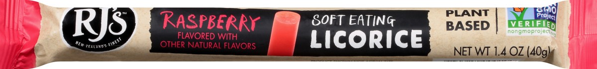 slide 9 of 10, Rjs Licorice Licorice Log Soft Eating Raspberry, 1.4 oz