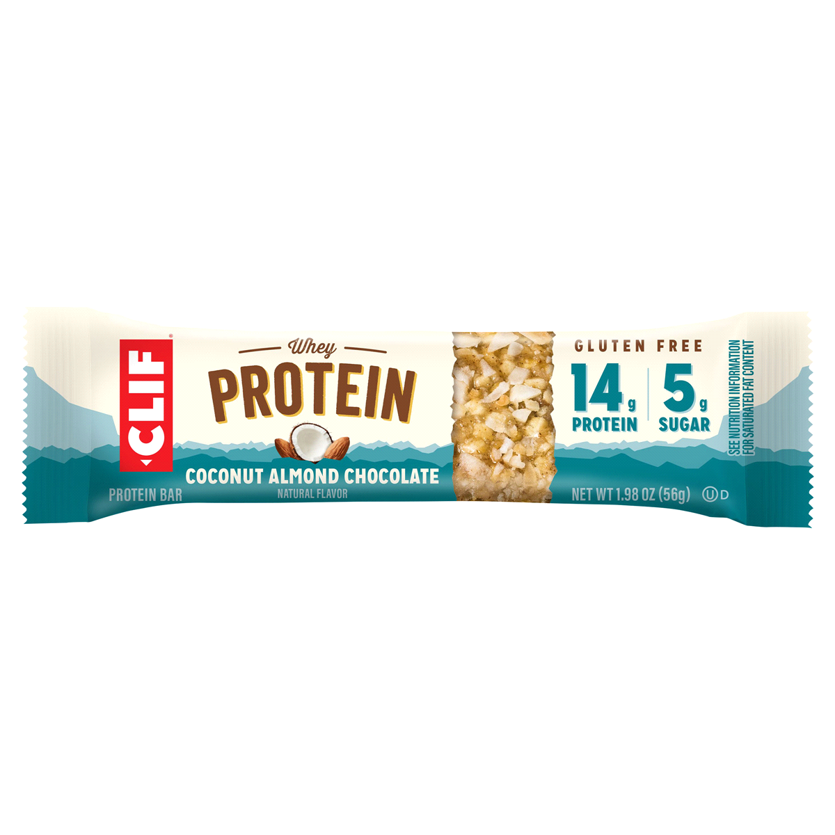 slide 1 of 8, CLIF Coconut Almond Chocolate Whey Protein Bar, 1.98 oz