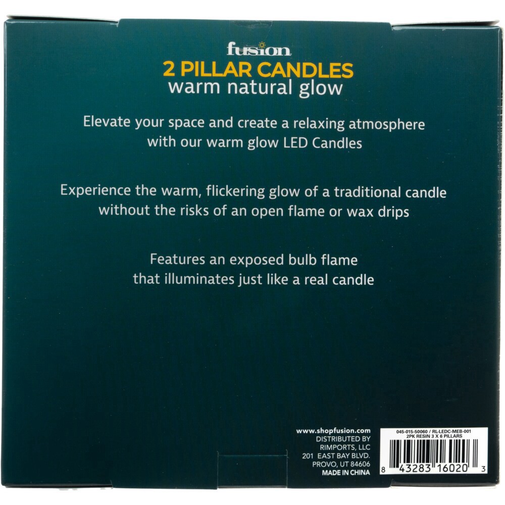 slide 3 of 3, Fusion™ LED Pillar Candles, 2 ct