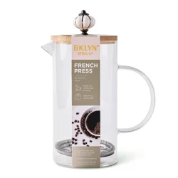 Core Bamboo Brooklyn Steel French Press with Knob - 34 oz