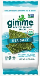 gimme Seaweed Organic Premium Roasted Seaweed Snack, Sea Salt, .35oz