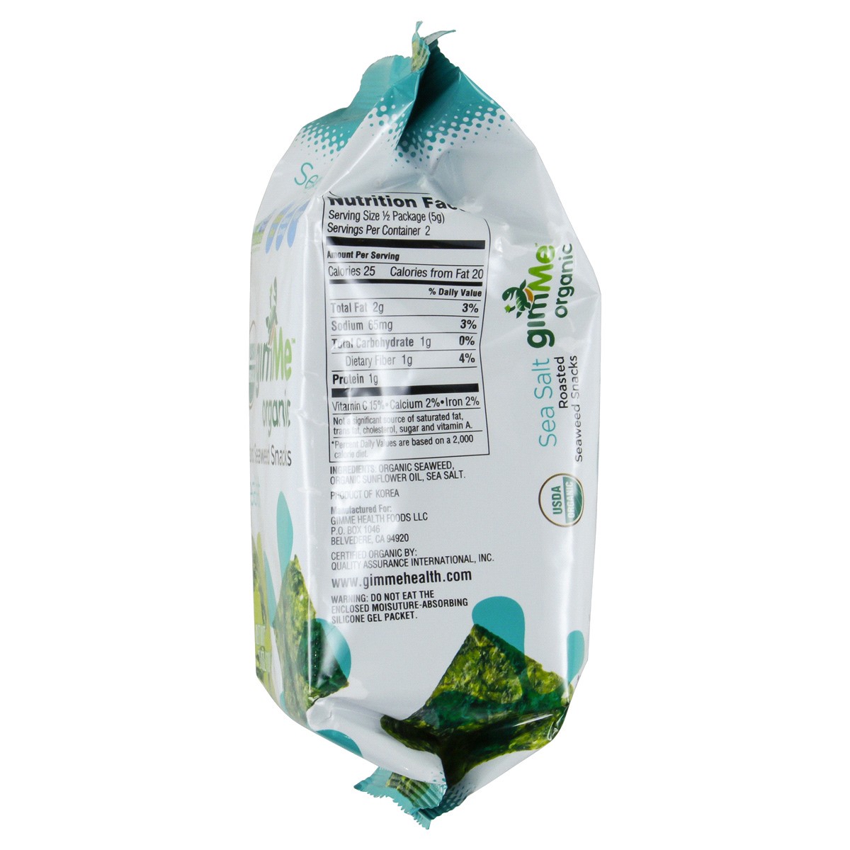 slide 3 of 4, gimme Seaweed Organic Premium Roasted Seaweed Snack, Sea Salt, .35oz, 0.35 oz