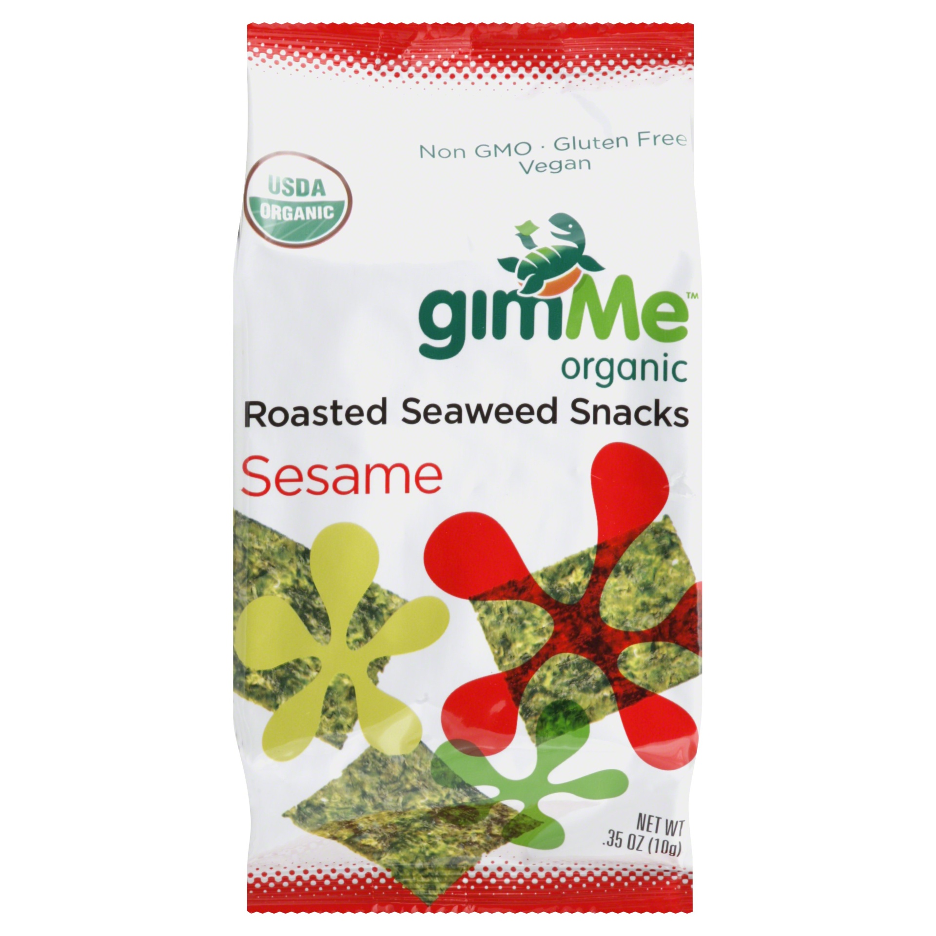 slide 1 of 3, GimMe Organic Roasted Seaweed Snack Sesame, 35 oz