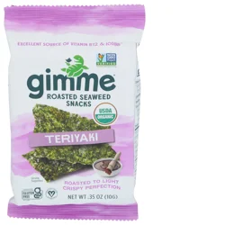 gimme Seaweed Organic Premium Roasted Seaweed Snack, Teriyaki- 0.35 oz