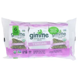 gimMe Organic Roasted Teriyaki Seaweed Snacks Value Pack 6 - 0.17 oz Trays