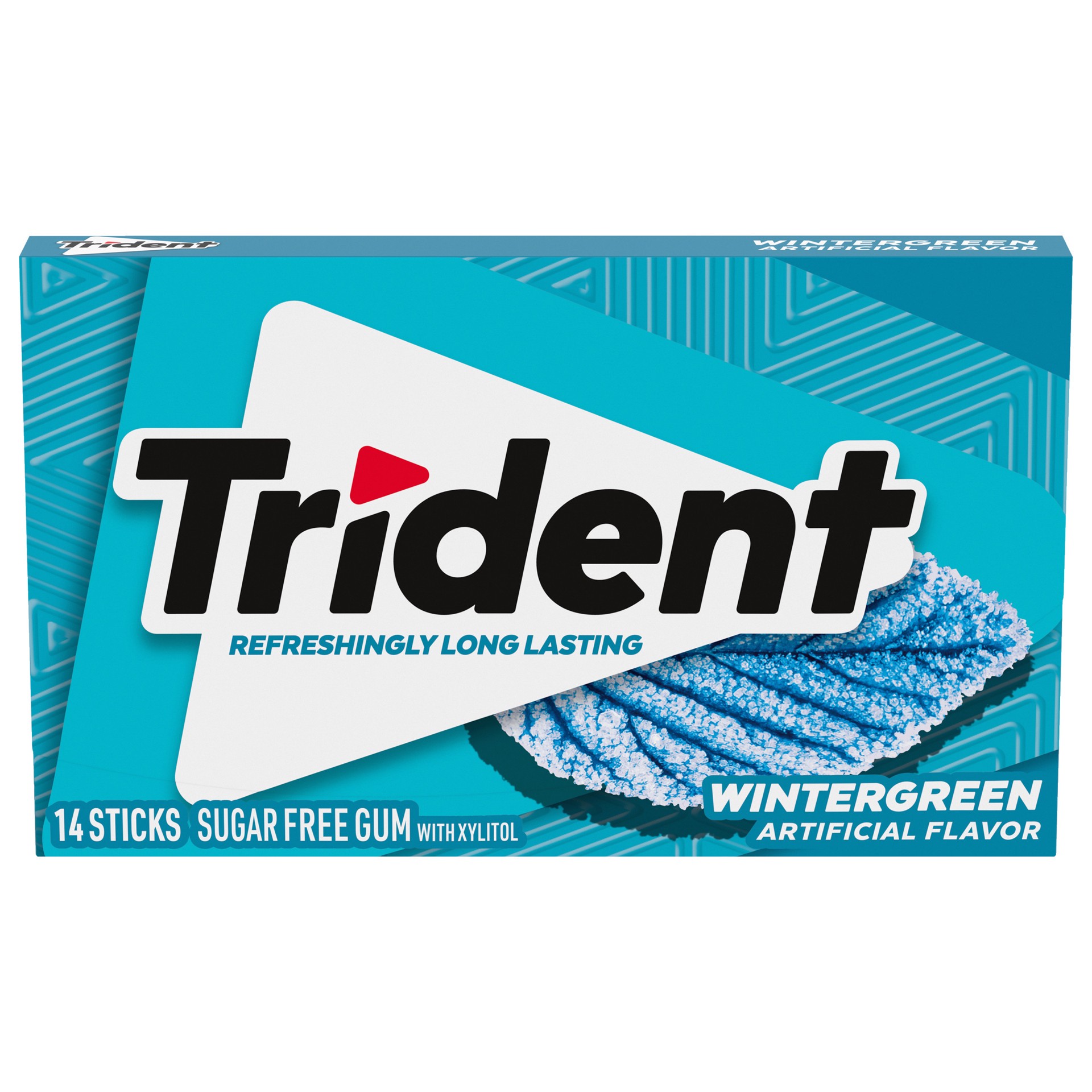 slide 1 of 9, Trident Wintergreen Gum Sugar Free Gum, 14 Piece Pack, 0.94 oz