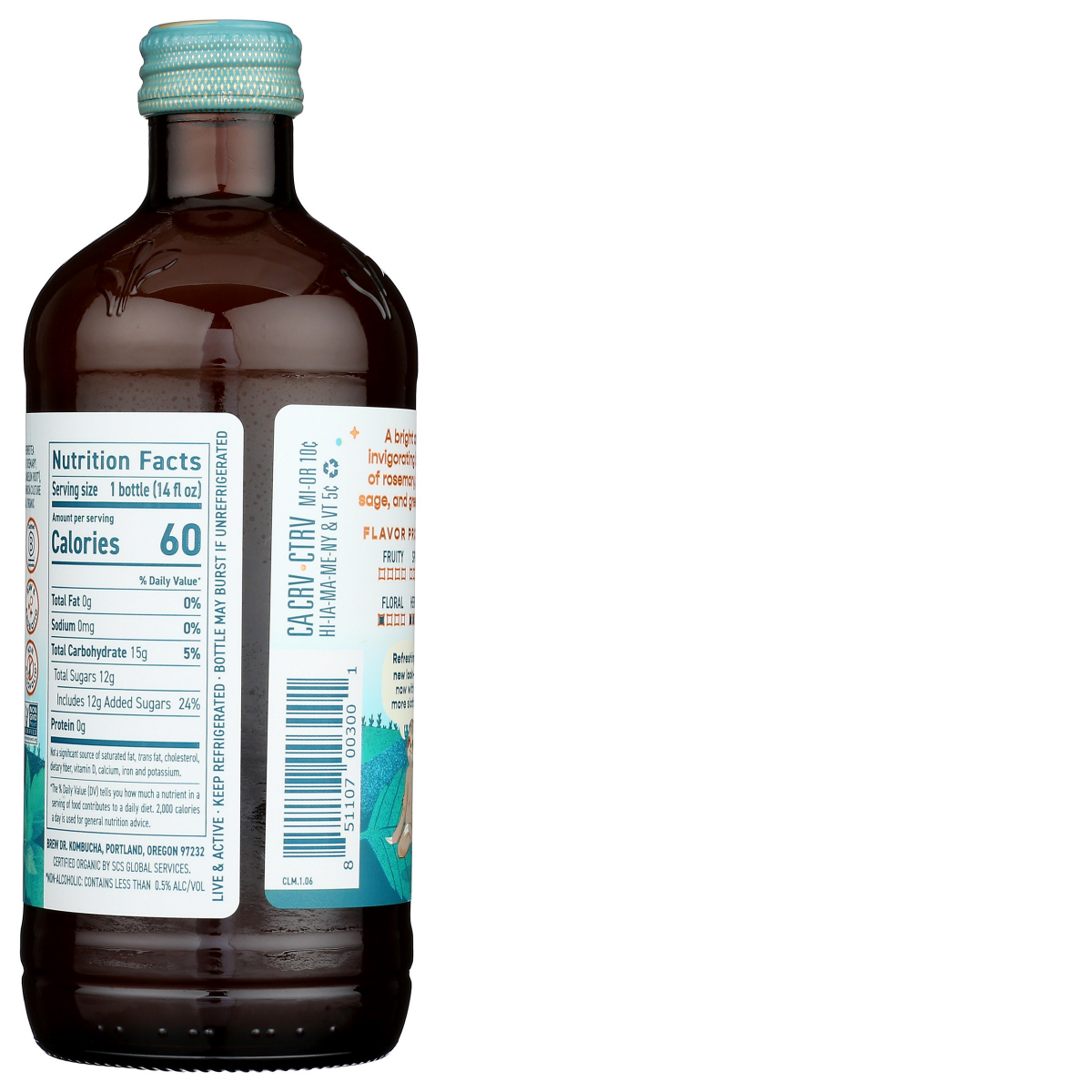 slide 2 of 2, Brew Dr. Brew Dr Kombucha Clear Mind - 14 fl oz, 14 fl oz