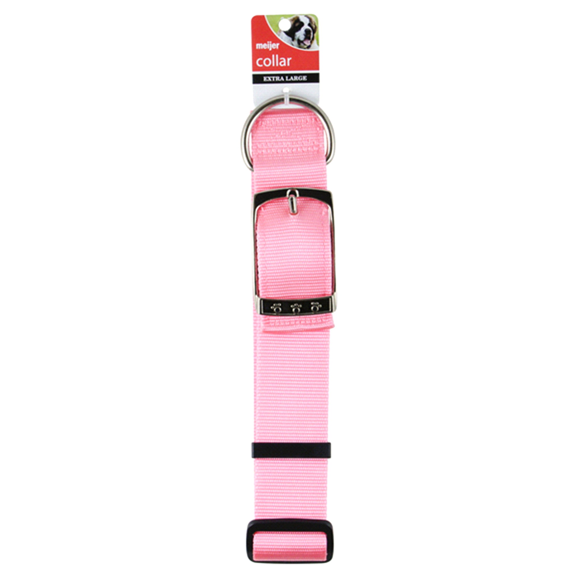 slide 1 of 1, Meijer Adjustable Nylon Dog Collar, Pink, Extra Large, 1-3/4", XLARGE    