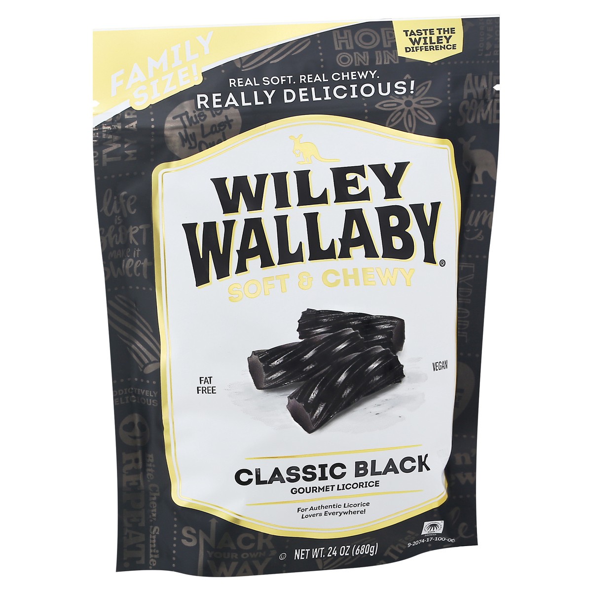 slide 2 of 13, Wiley Wallaby Soft & Chewy Classic Black Gourmet Licorice, 24 oz