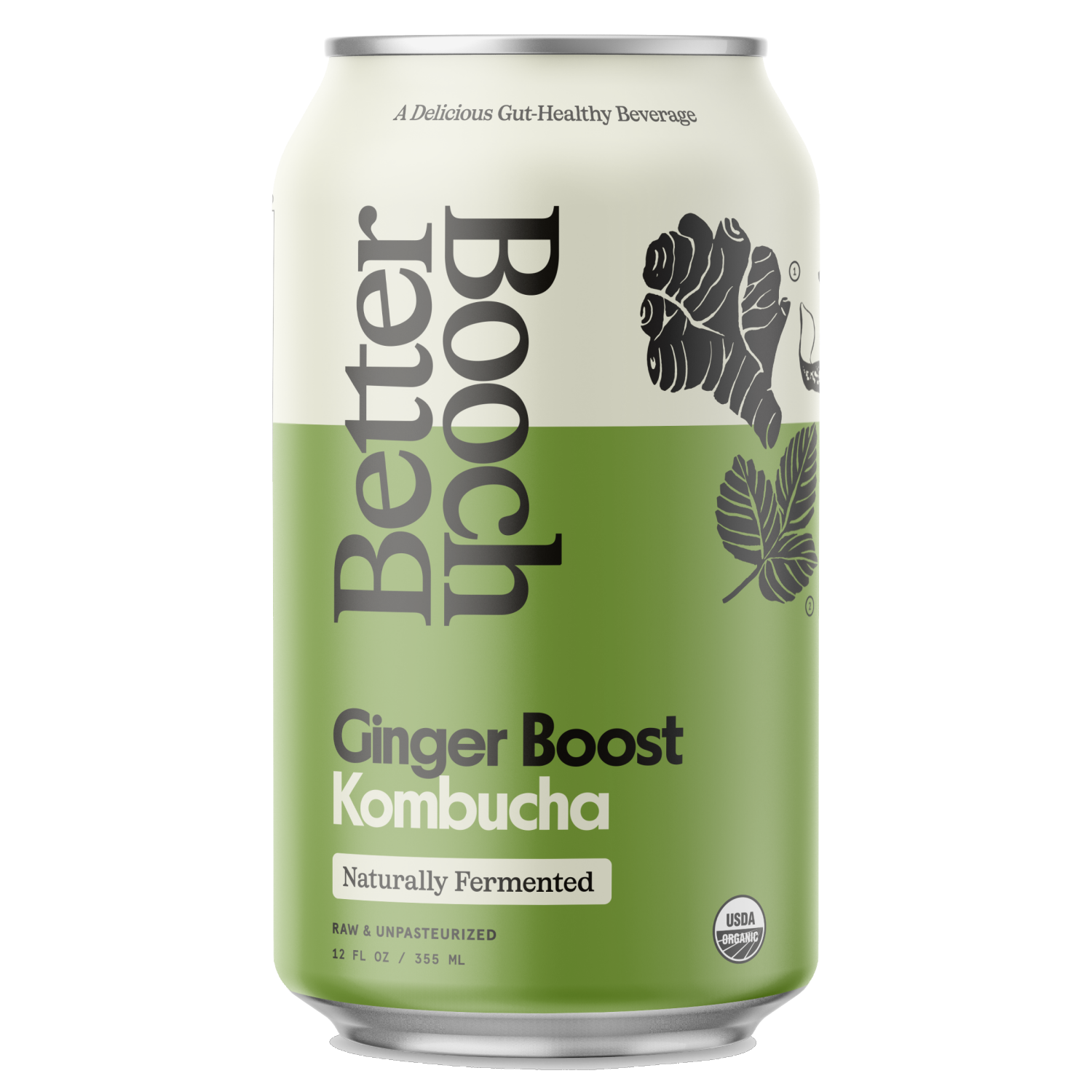 slide 1 of 6, Better Booch Kombucha Sparking Probiotic Drink Ginger Boost, 12 fl oz