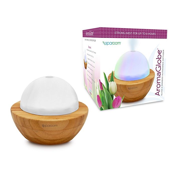 slide 2 of 2, SpaRoom Bamboo Ultrasonic AromaGlobe Aromatherapy Diffuser, 1 ct