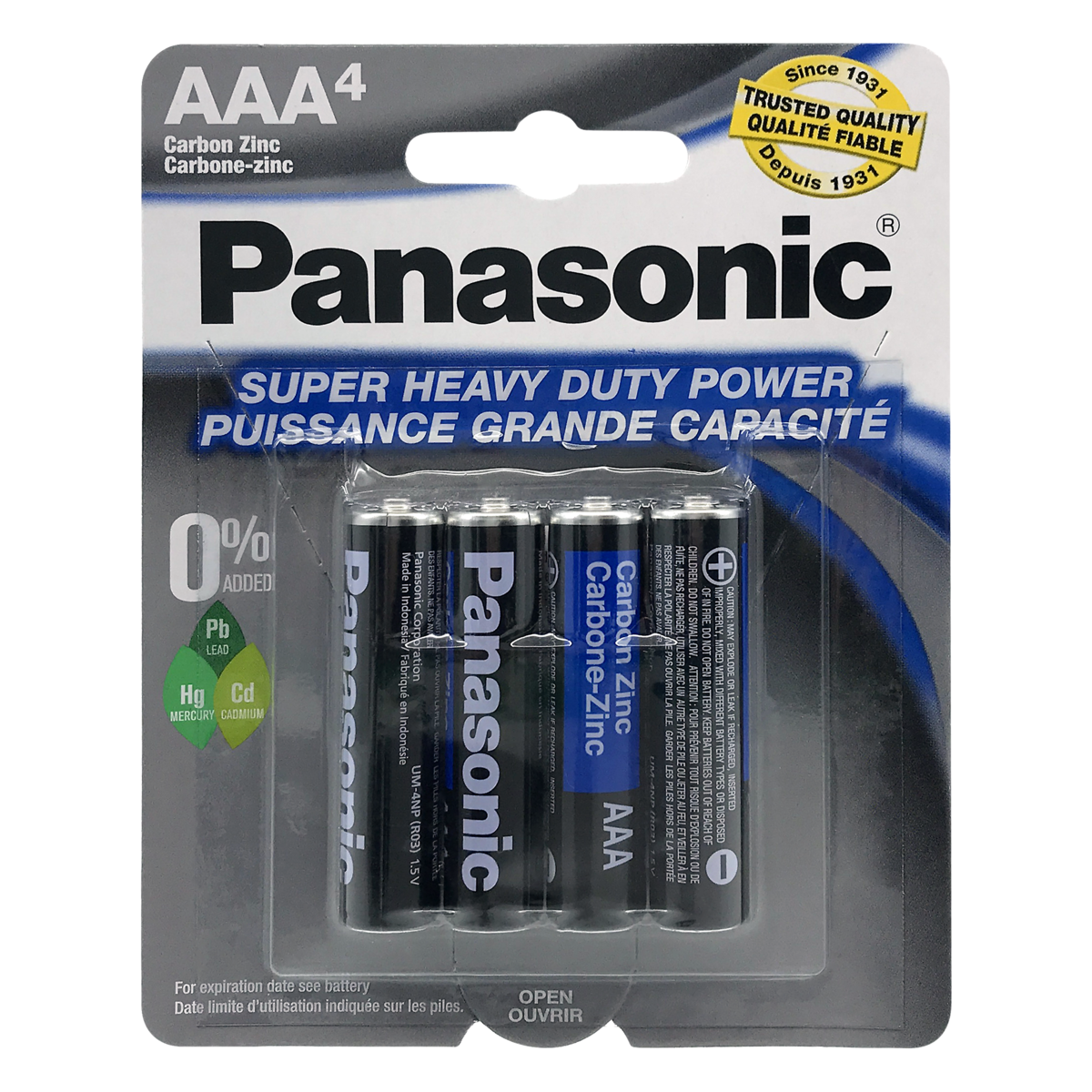 slide 1 of 1, Panasonic AAA Batteries, 4 ct