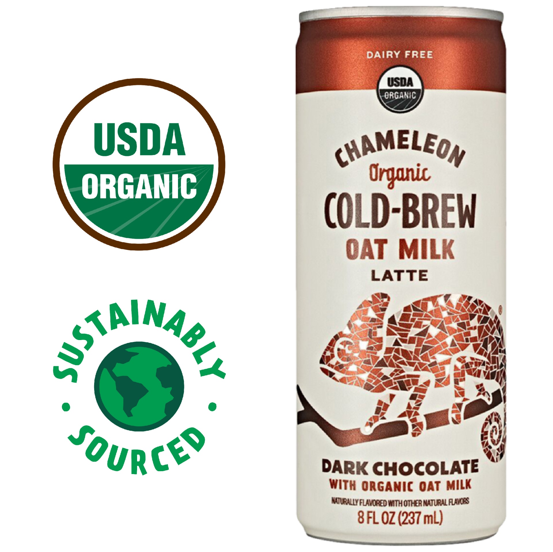 slide 2 of 6, Chameleon Cold-Brew Organic Dark Chocolate Flavored Oat Milk Latte Cold Brew Coffee, 8 oz