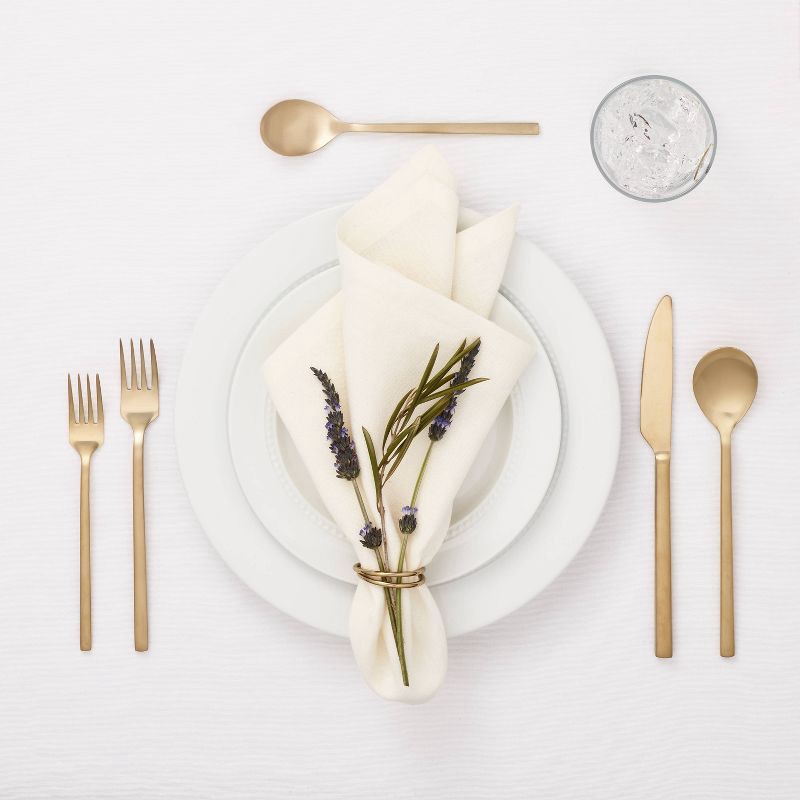 slide 2 of 4, 20pc Ashby Flatware Set Champagne - Threshold™: Stainless Steel Silverware, Service for 4, Dishwasher-Safe, 20 ct