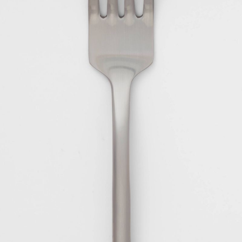 slide 3 of 5, 20pc Ashby Flatware Set Silver - Threshold™: Stainless Steel Silverware, Service for 4, Forks Spoons Knives Set, 20 ct