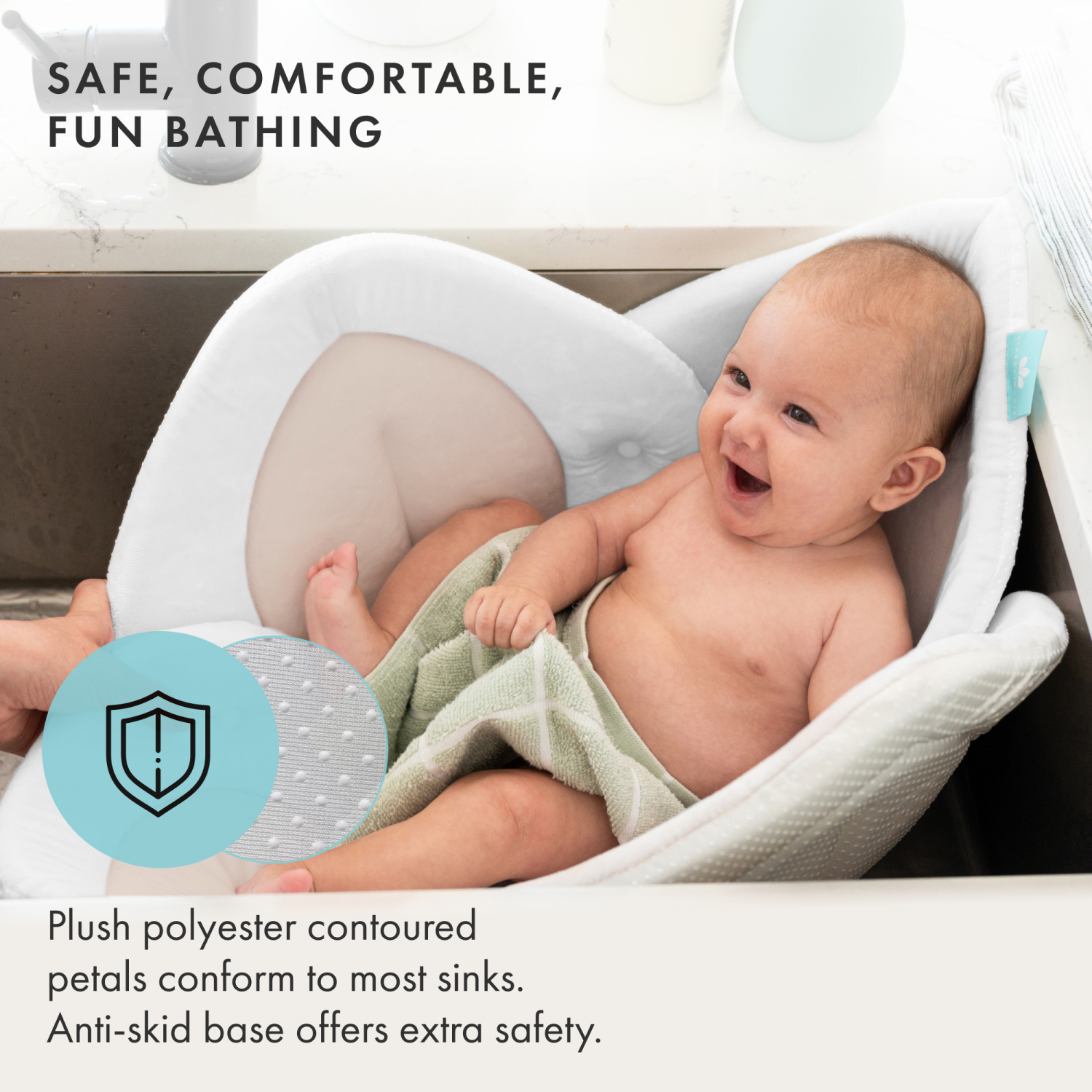 slide 2 of 3, Blooming Bath Lotus Baby Bath - Gray, 1 ct