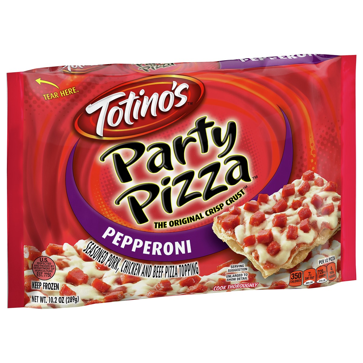 slide 2 of 8, Totino's Pepperoni Party Frozen Pizza - 10.2oz, 10.2 oz