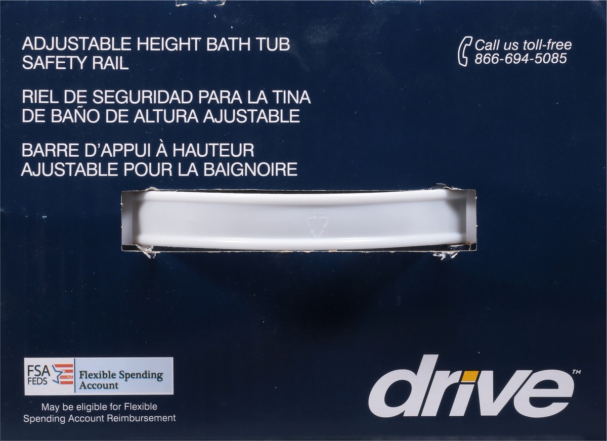 slide 4 of 9, Drive Bathroom Safety Adjustable Height Bathtub Safety Rail 1 ea, 1 ct