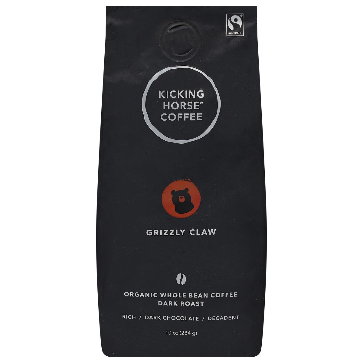 slide 1 of 1, Kicking Horse Coffee Organic Dark Roast Whole Bean Grizzly Claw Coffee - 10 oz, 10 oz