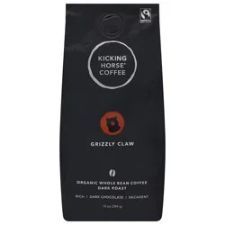 Kicking Horse Coffee Organic Dark Roast Whole Bean Grizzly Claw Coffee - 10 oz