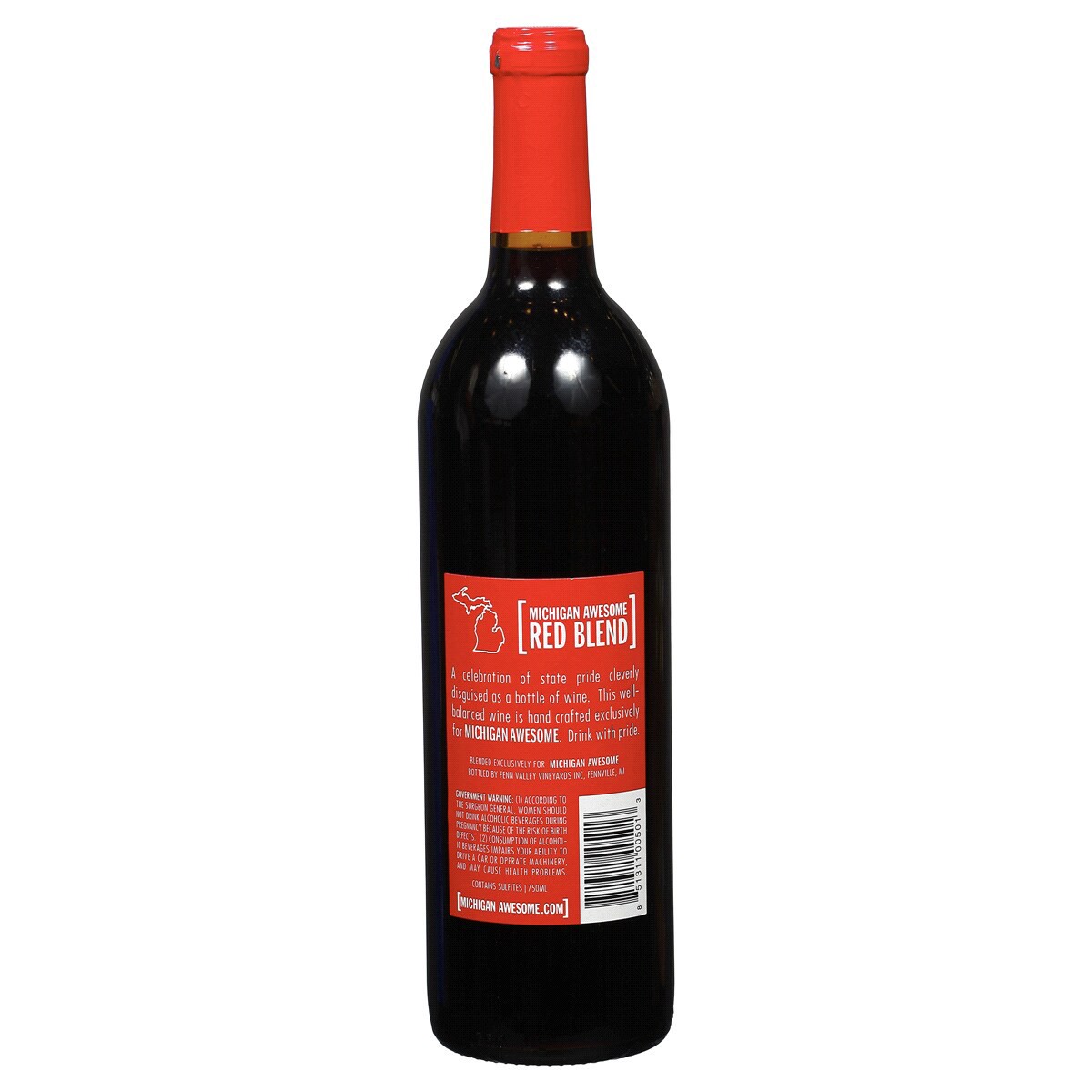 slide 2 of 2, Michigan Brand Michigan Awesome Red Blend Wine, 750 ml