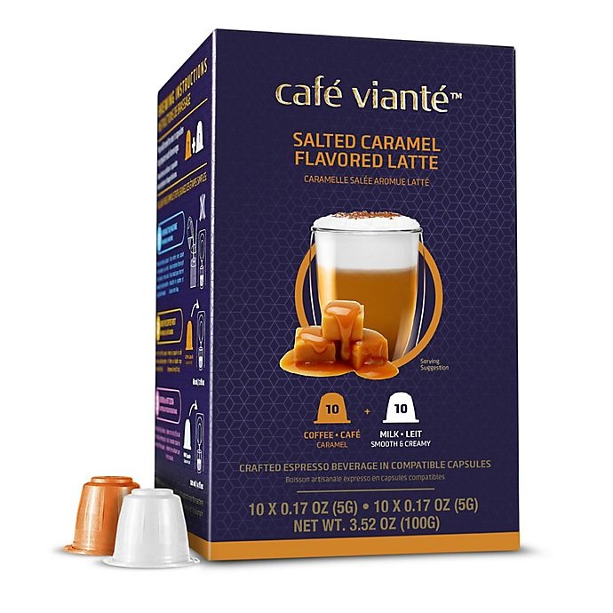 slide 3 of 5, Café Vianté Salted Caramel LatteCapsules, 20 ct