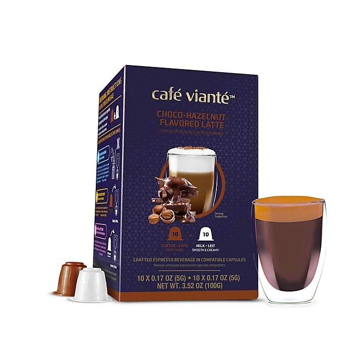 slide 1 of 5, Café Vianté Chocolate Hazelnut Latte Capsules, 20 ct