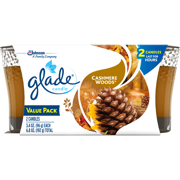 slide 1 of 1, Glade Candle, Cashmere Woods, 2 ct