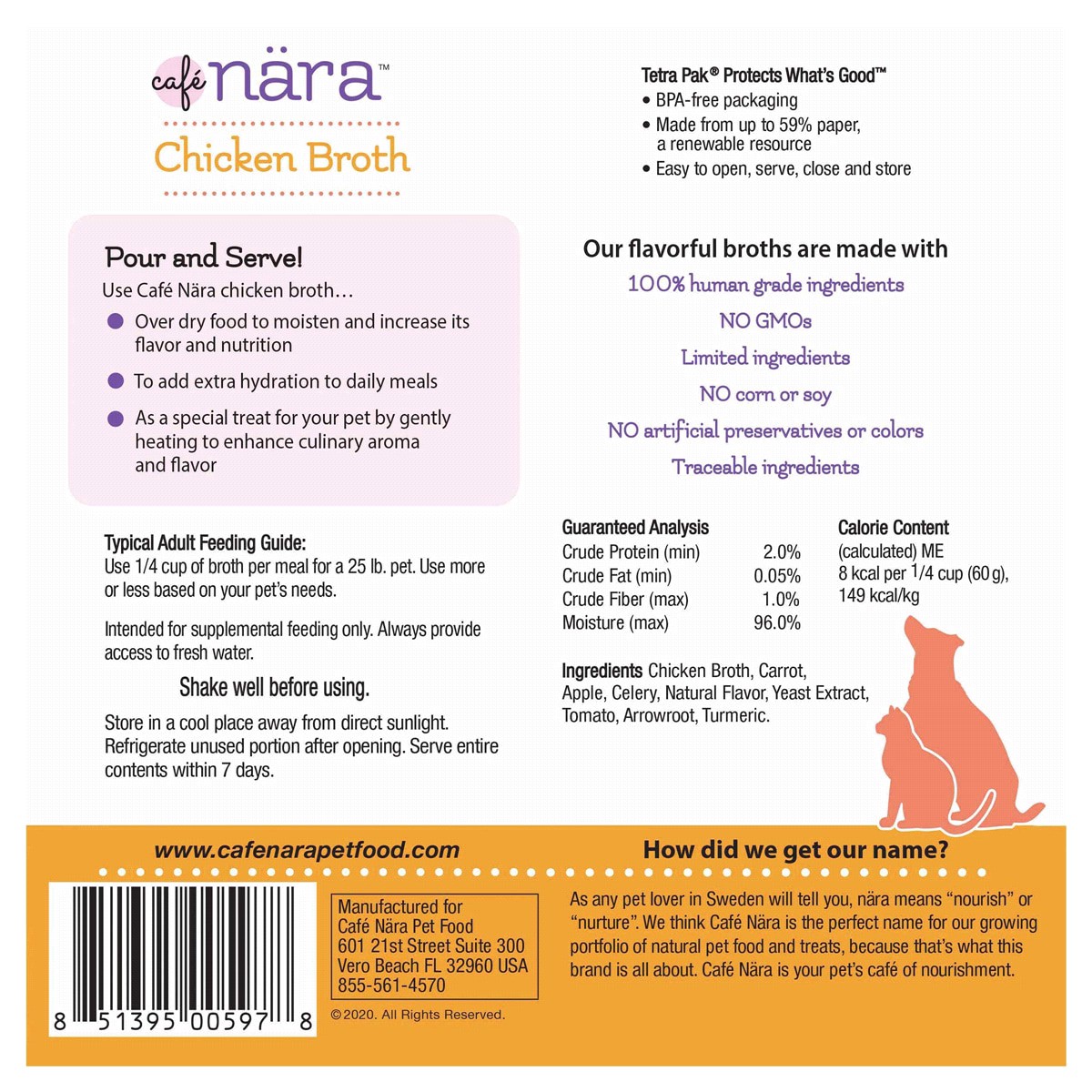 slide 2 of 2, CAFE NARA Café Nara Dog & Cat Wet Chicken Broth, 17.6 oz