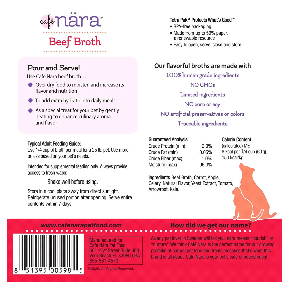 slide 2 of 2, Cafe Nara Dog & Cat Wet Beef Broth, 17.6 oz, 17.6 oz