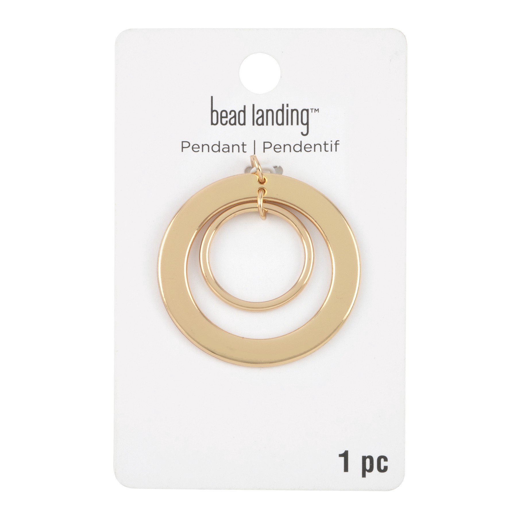 slide 2 of 3, Gold Concentric Circle Pendant By Bead Landing, 39 mm