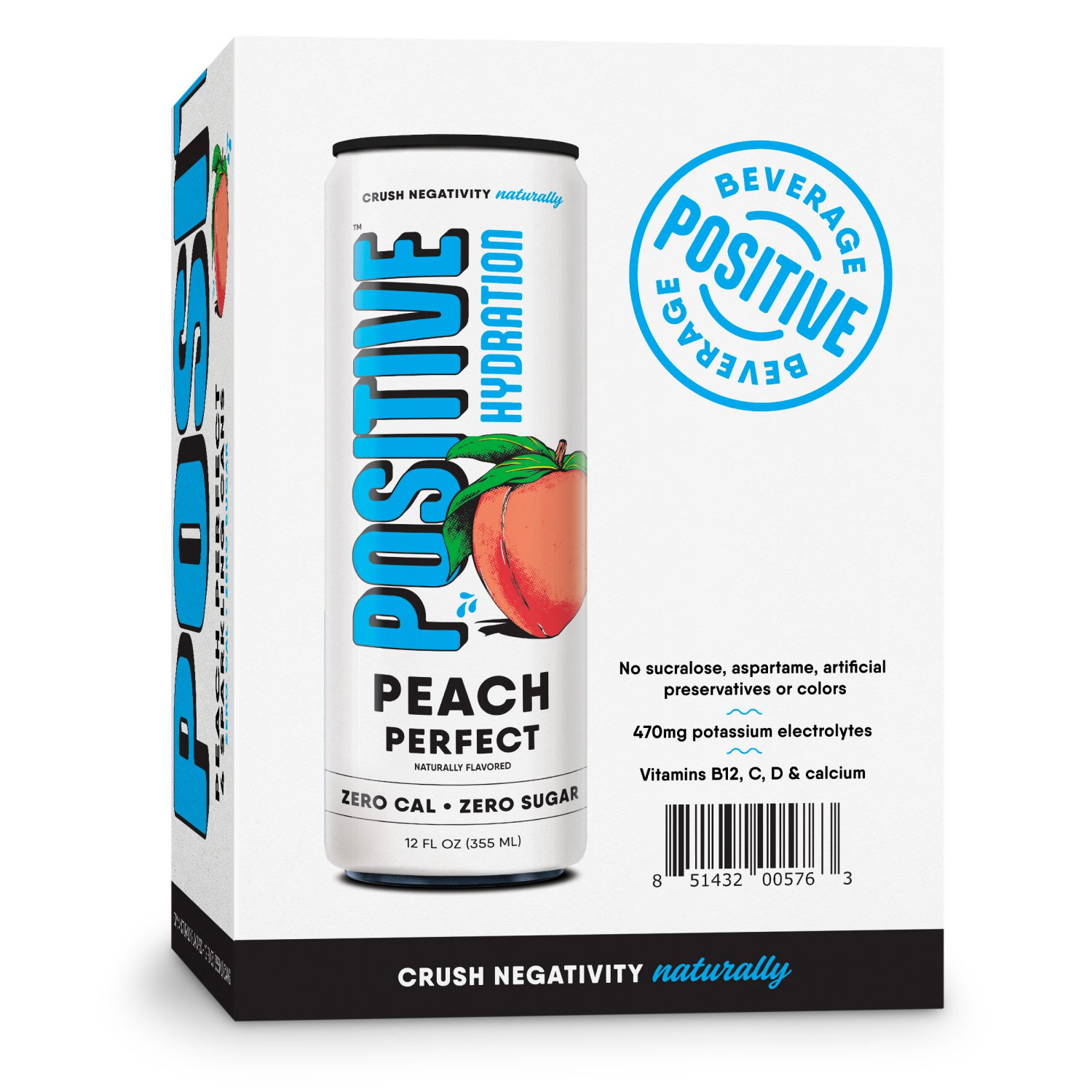 slide 4 of 5, Positive Imm 12oz Perfectly Peach 6/4pk, 4 ct; 12 oz