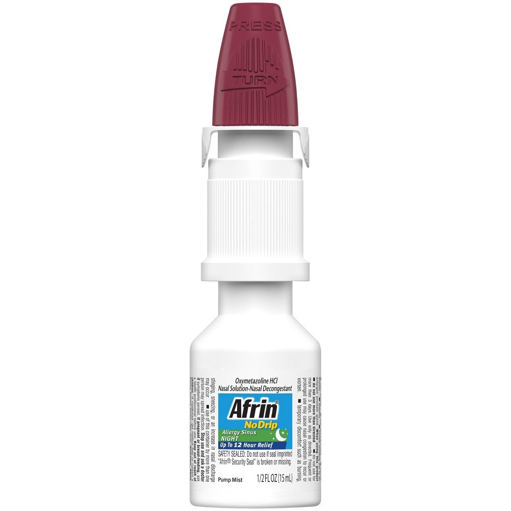 slide 5 of 5, Afrin Allergy Sinus Night Spray, 0.5 fl oz