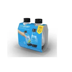 SodaStream 0.5L Slim Sparkling Water Bottle 2pk Black: BPA-Free, Dishwasher-Safe, Portable Drinkware for Cold Beverages