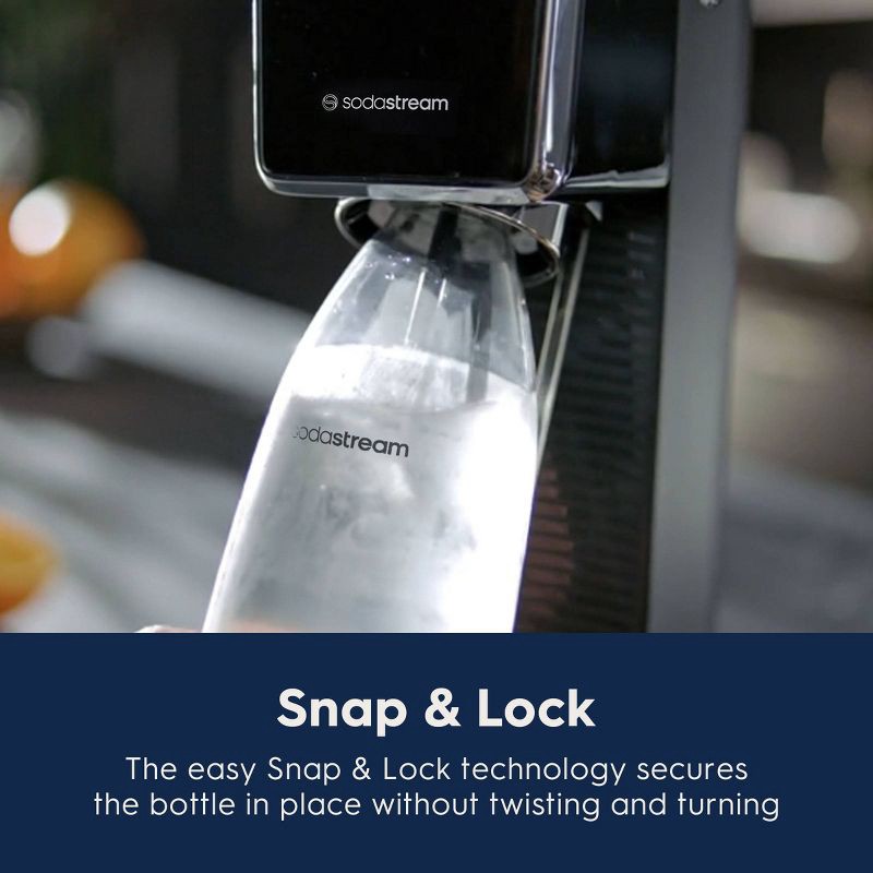 slide 4 of 10, SodaStream Art Sparkling Water Maker with CO2 and Carbonating Bottle Black: Matte Finish, 60L Cartridge, Hand Wash, 60 liter