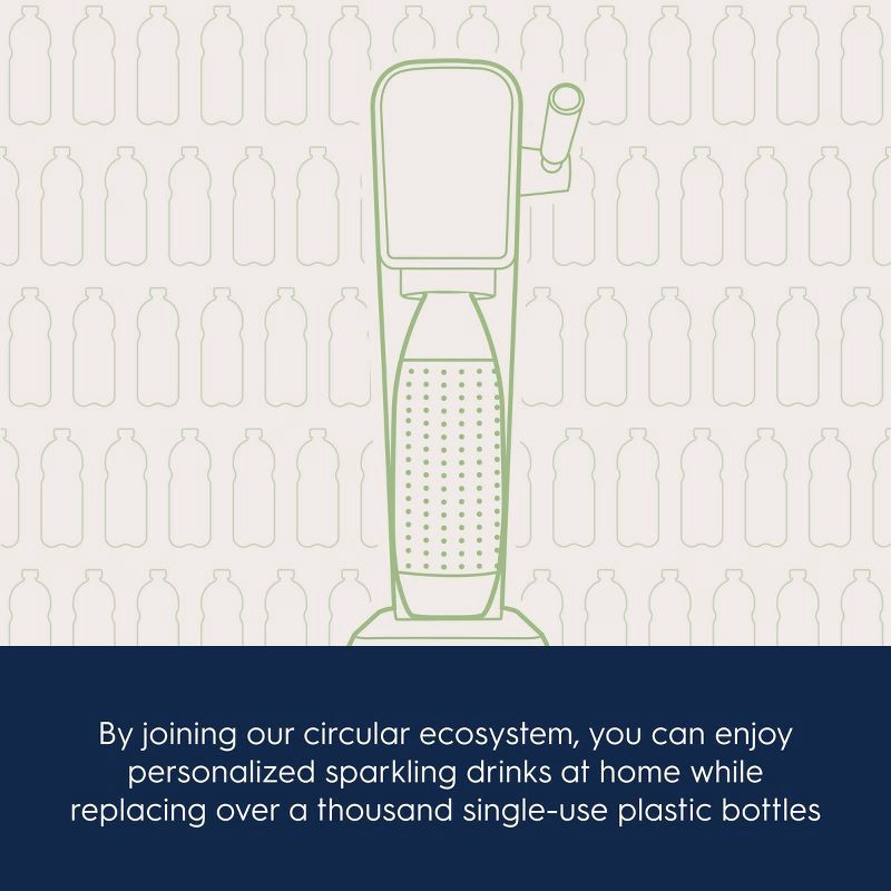 slide 8 of 10, SodaStream Art Sparkling Water Maker with CO2 and Carbonating Bottle Black: Matte Finish, 60L Cartridge, Hand Wash, 60 liter