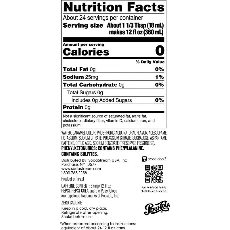 slide 8 of 8, SodaStream Pepsi Zero Soda Mix - 14.9 fl oz: Sugar-Free, Low Sodium, Kosher, Liquid Concentrate, 811572027636, 14.9 fl oz