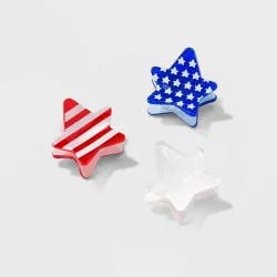 Americana Star Print Hair Claw Clip - Red/White/Blue