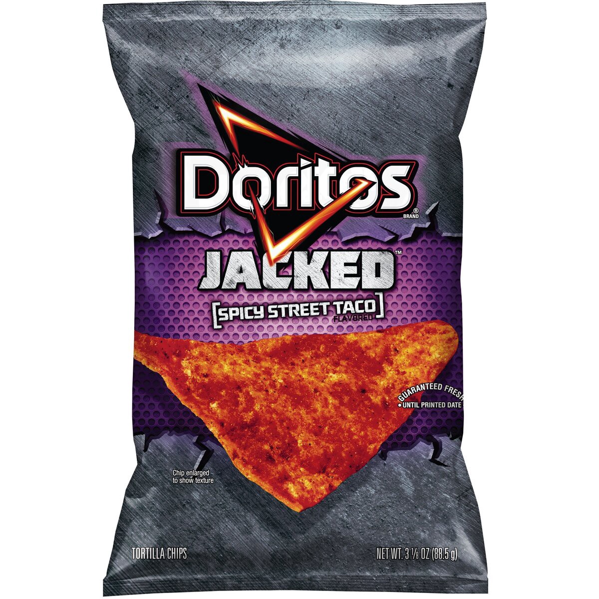 slide 7 of 8, Doritos Jacked Spicy Street Taco Flavored Tortilla Chips 3.125 Ounce Plastic Bag, 3.125 oz