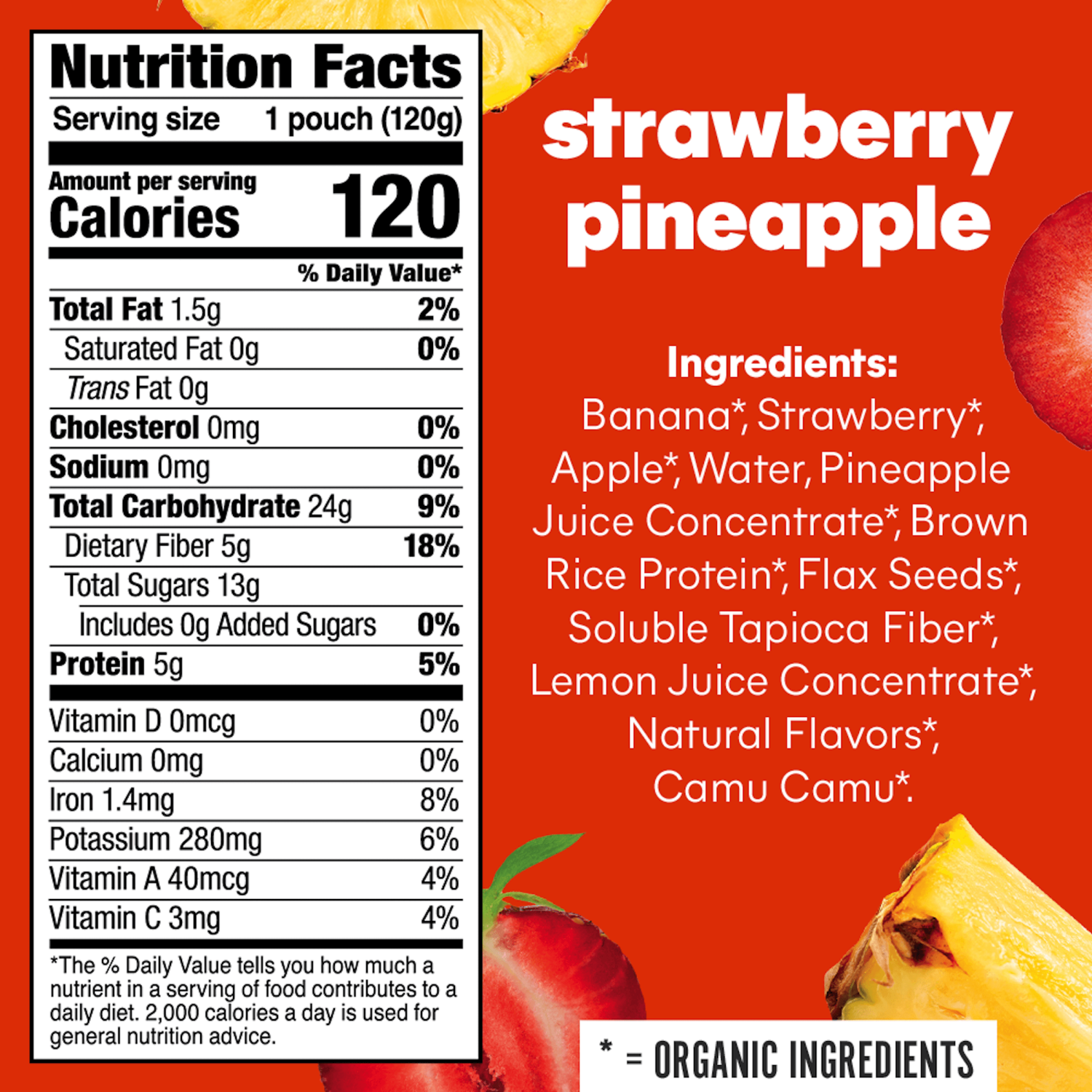 slide 2 of 6, Noka Organic Strawberry Pineapple Smoothie, 16.88 oz