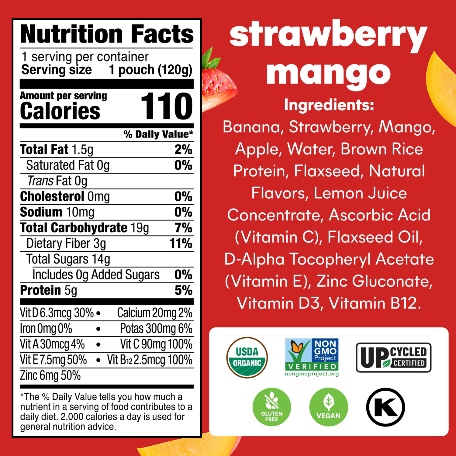 slide 2 of 8, Noka® Strawberry Mango Superfood Smoothies Pouches, 4 ct / 4.22 oz