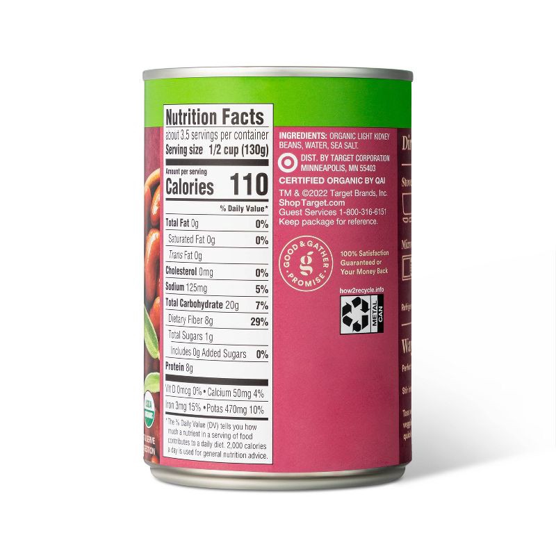slide 2 of 4, Organic Low Sodium Light Red Kidney Beans - 15oz - Good & Gather™, 15 oz