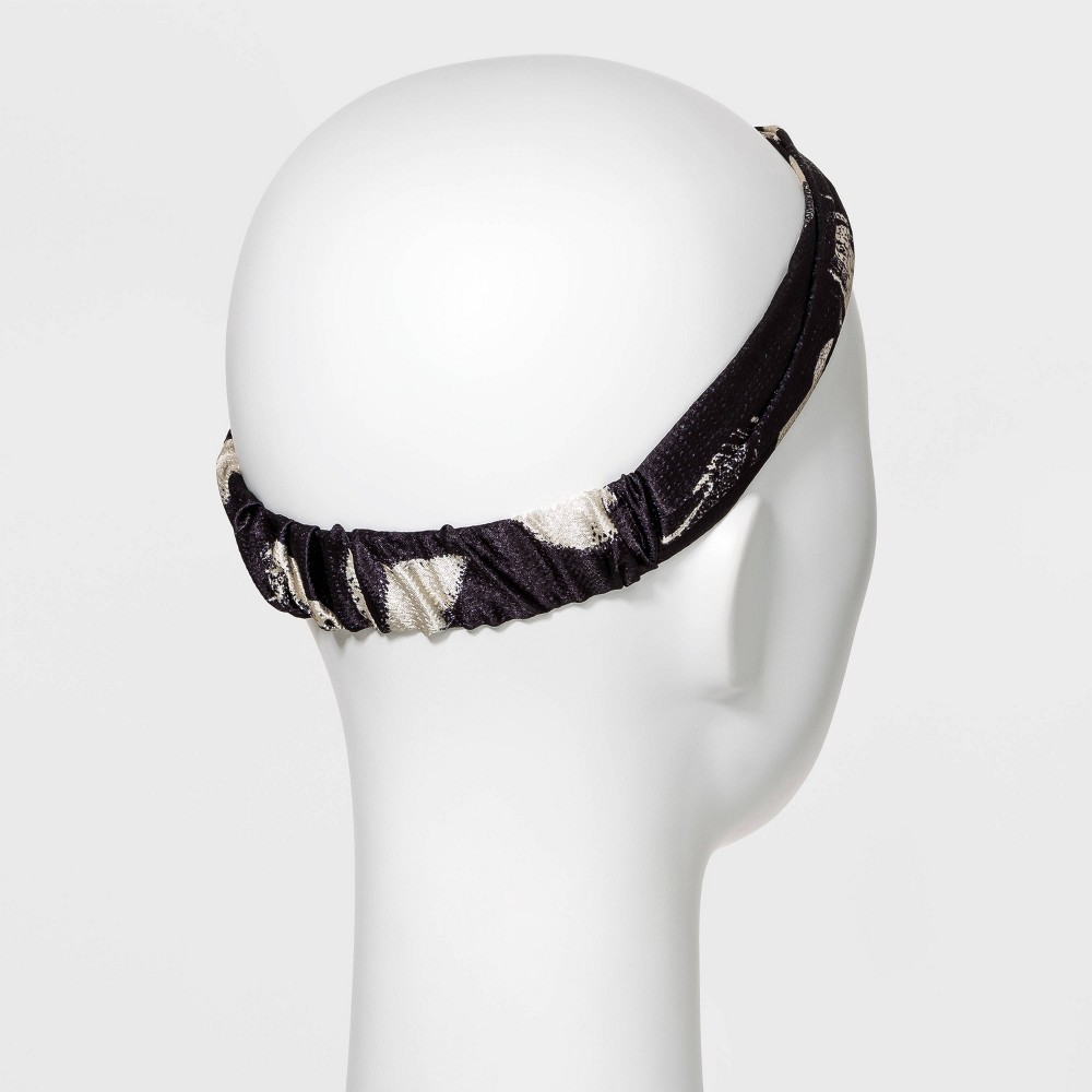 slide 2 of 2, Satin Abstract Print Headwrap - A New Day Black, 1 ct
