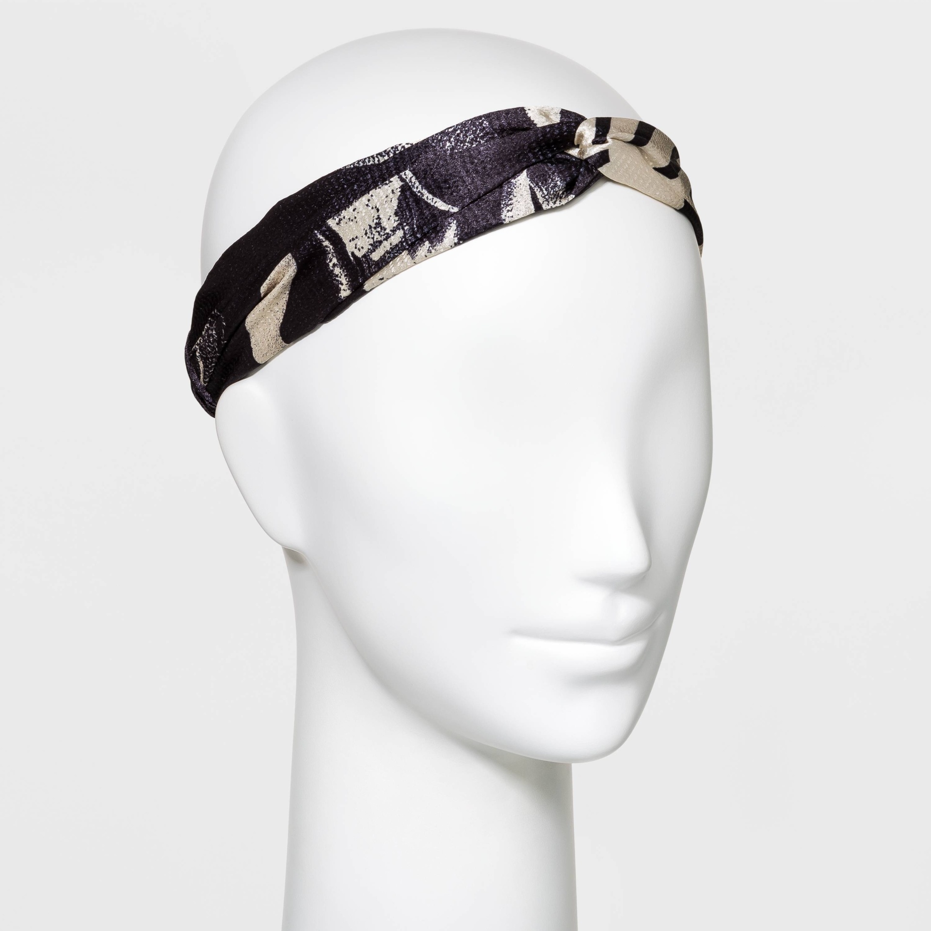 slide 1 of 2, Satin Abstract Print Headwrap - A New Day Black, 1 ct