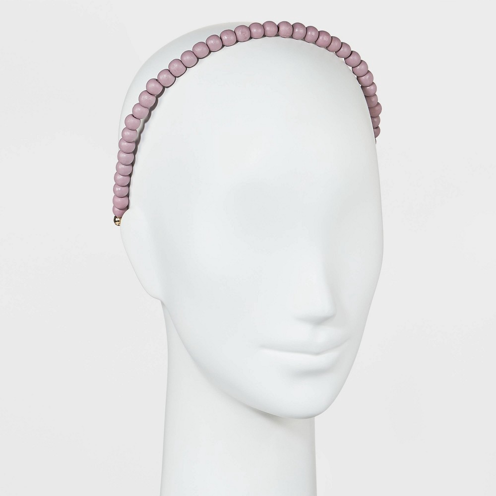 slide 2 of 3, Wooden Bead Headband 2pc - A New Day Pink/Brown, 2 ct
