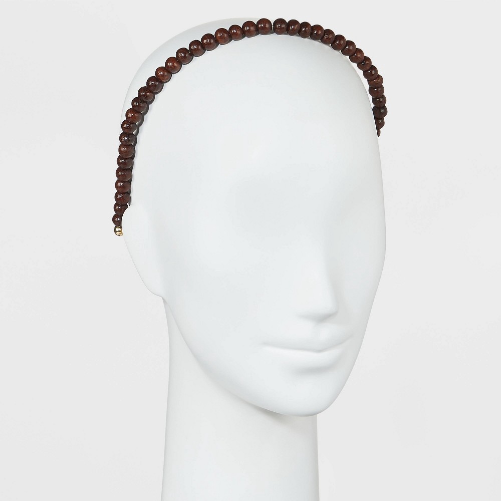 slide 3 of 3, Wooden Bead Headband 2pc - A New Day Pink/Brown, 2 ct
